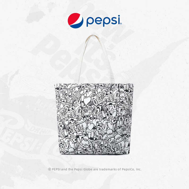7811540.Pepsi百事 时尚印花大容量Logo托特包潮流百搭