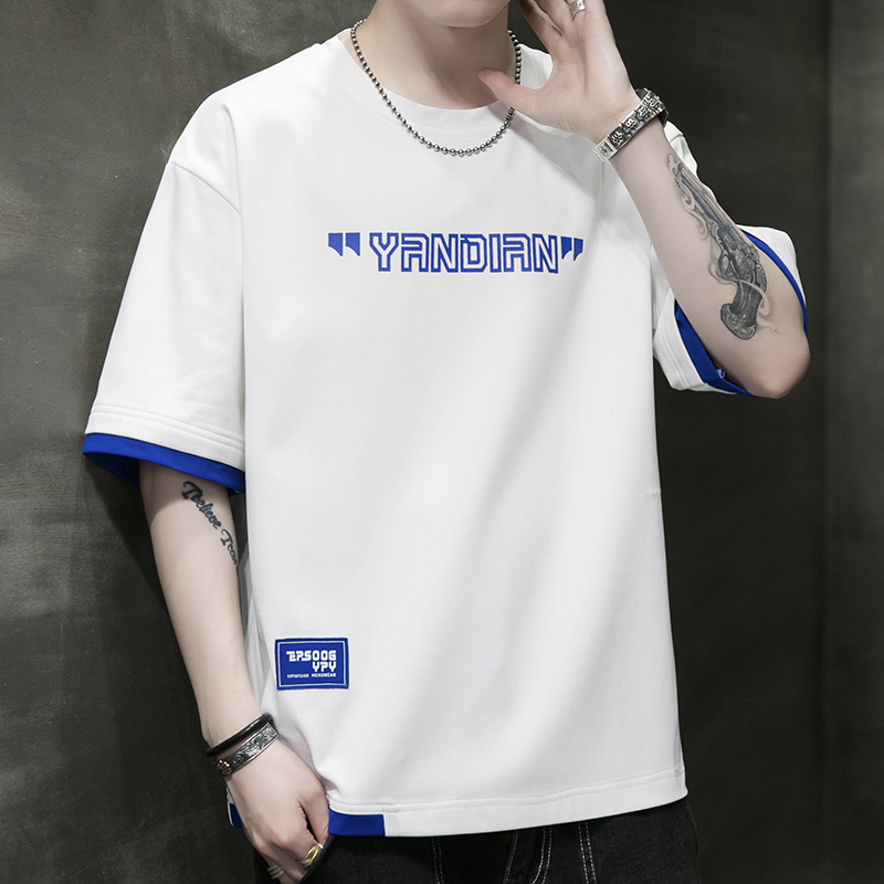 7851041.七玻威夏季男式新款简约时尚舒适短袖T恤大码【七玻威男装XJ】