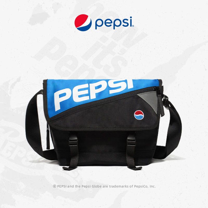 6304980.Pepsi百事 时尚休闲潮流个性邮差包大容量斜挎包学生包
