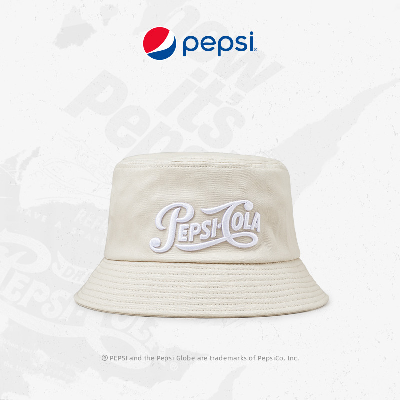 7899251.Pepsi百事 国际潮牌时尚刺绣遮阳渔夫帽便携防晒帽