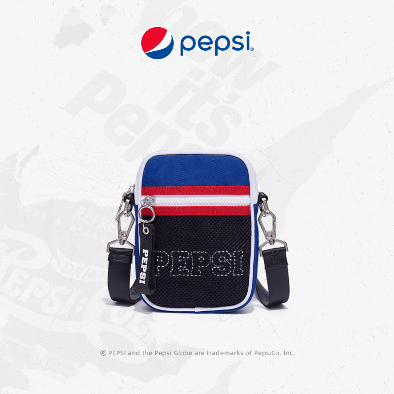 6310126.Pepsi百事 新款时尚个性单肩小斜挎包经典基础尼龙潮流