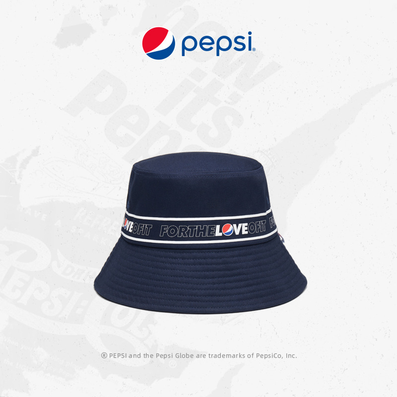 6310140.Pepsi百事 时尚休闲出游舒适沙滩潮流防晒遮阳标语渔夫帽