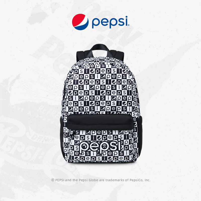 6862878.Pepsi百事 潮流时尚尼龙休闲迷你印花百搭大容量舒适双肩包