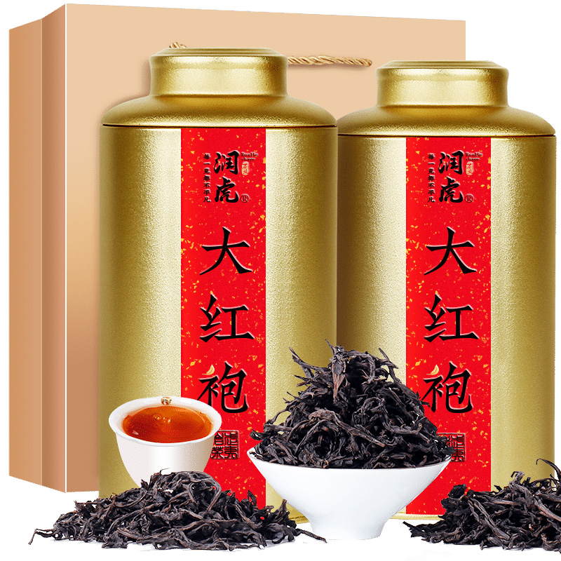 12627778.润虎 大红袍茶叶320g(160g*2罐)武夷岩茶肉桂散装罐装聚茶年货节送礼自饮送长辈
