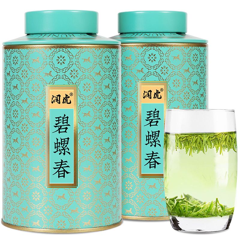 12627779.润虎 碧螺春250g茶叶绿茶散装高山云雾嫩芽罐装年货节送长辈送礼自饮