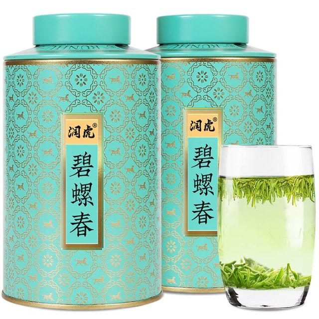 12627779.润虎 碧螺春250g茶叶绿茶散装高山云雾嫩芽罐装年货节送长辈送礼自饮