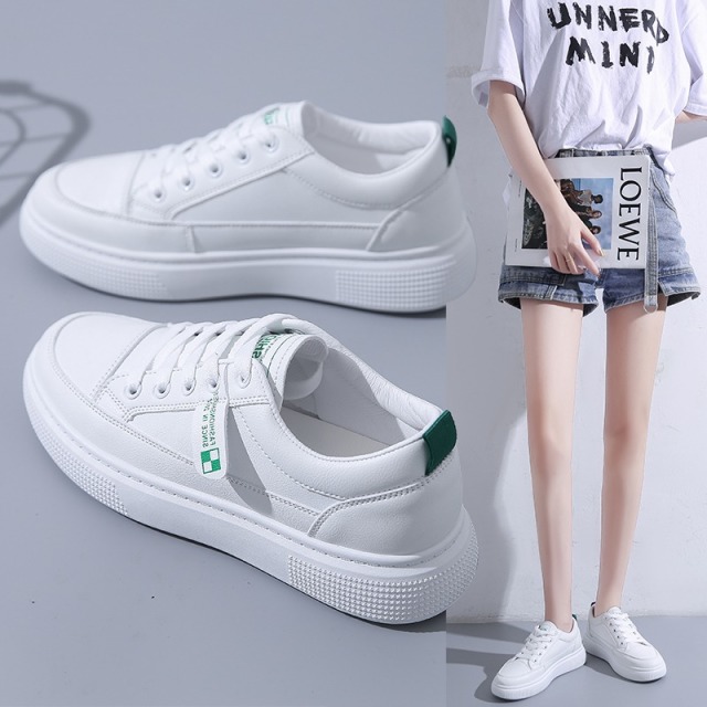 8074634.EH2026季新款百搭皮面小白鞋女生休闲鞋