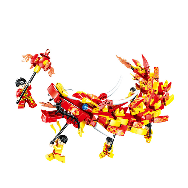 11951418.智恩堡 中国风系列拼装积木玩具441PCS（舞龙）