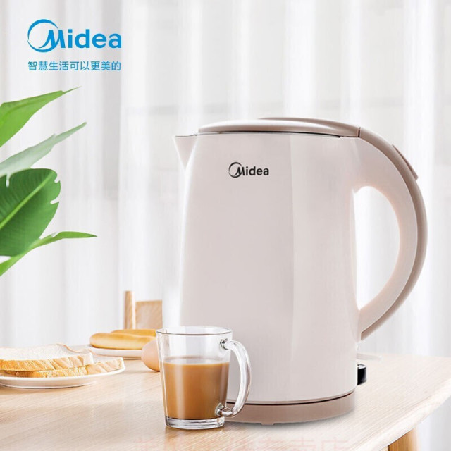 8085480.美的（Midea）1.5L电热水壶电水瓶家用热水瓶304不锈钢双层防烫烧水壶暖水壶【特价】