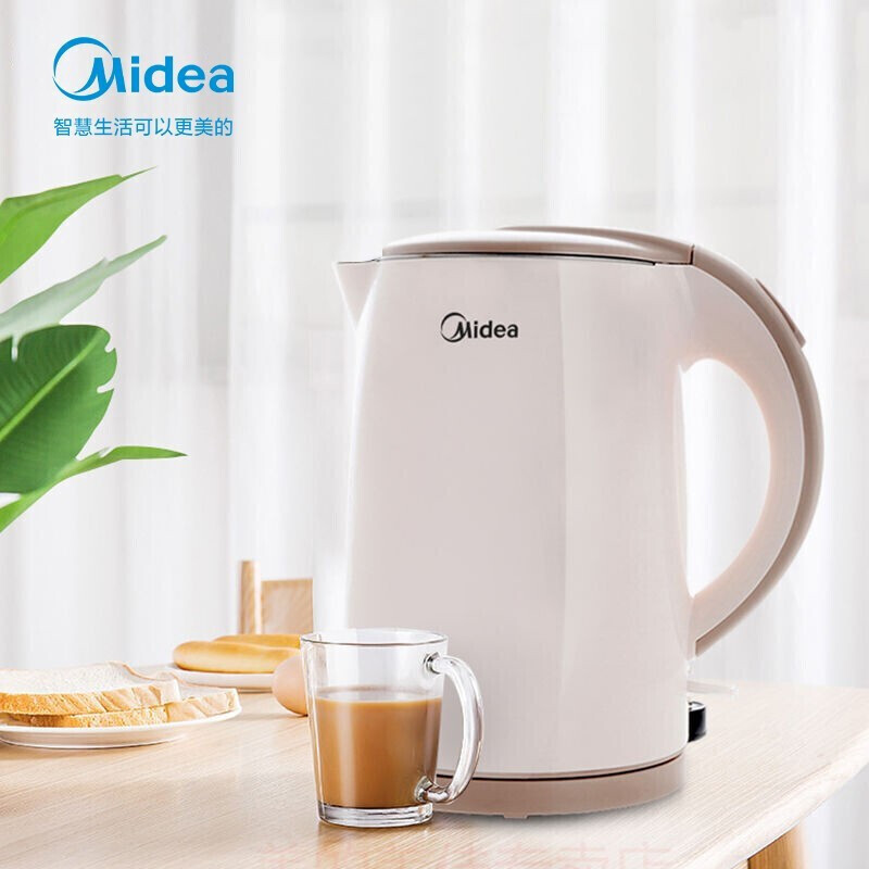 8085480.美的(Midea)1.5L电热水壶电水瓶家用热水瓶304不锈钢双层防烫烧水壶暖水壶【特价】