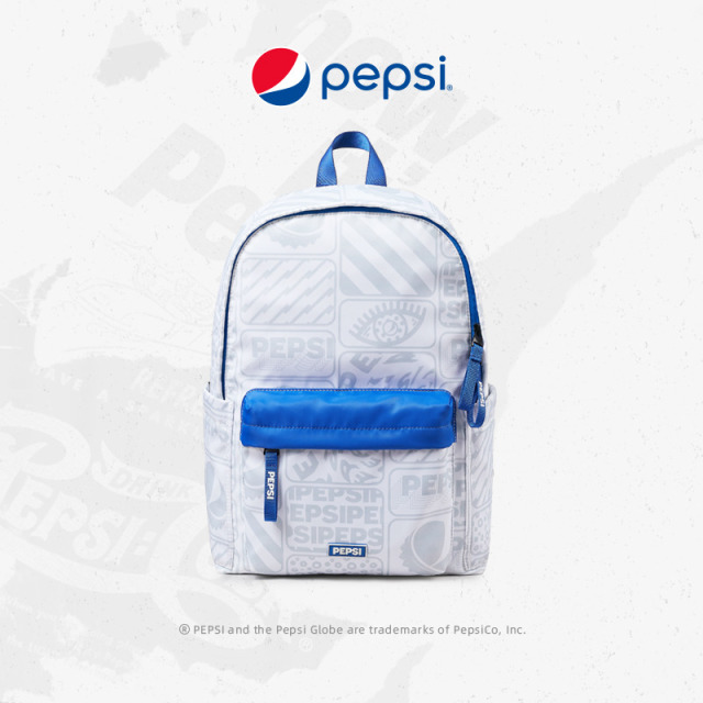 8187697.Pepsi 百事 Funny系列印花涂鸦Logo运动潮流百搭学生书包旅行包大容量双肩包