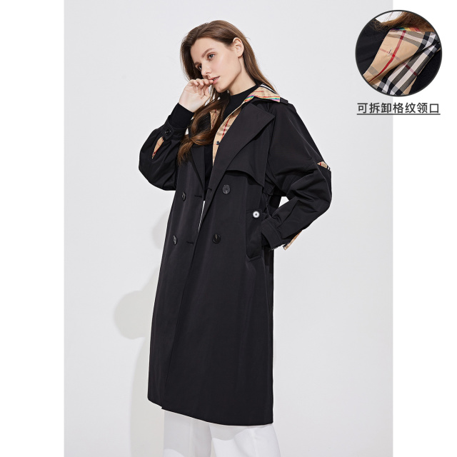 8199349.【可拆卸内衬】意大利小帆船 春季长款收腰女士风衣
