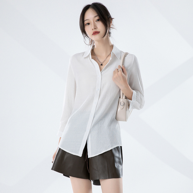 8215239.七玻威春秋新品时髦减龄女式气质简约衬衫【七玻威女装1】