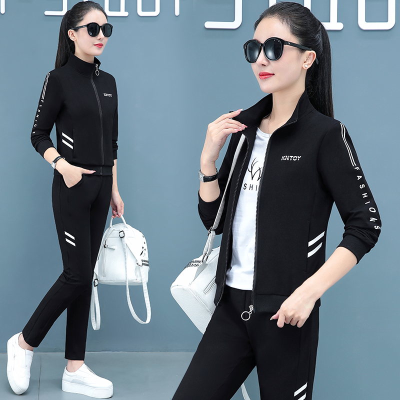 8215211.七玻威春秋新品时髦减龄女式休闲运动三件套【七玻威女装1】
