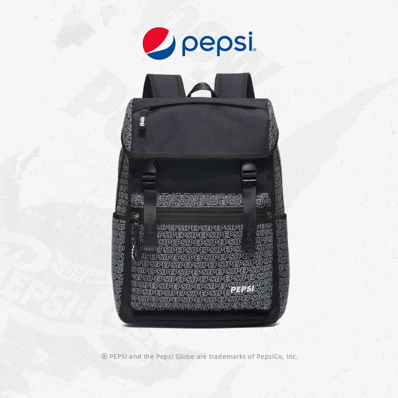 6305668.Pepsi百事 新款时尚百搭休闲印花学院书包大容量双肩包户外潮流背包旅行包