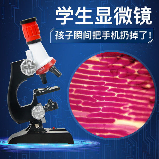 11941779.LTL【真1200倍】【教育部学校推荐】儿童显微镜入门高清1200倍小学生物科学课实验科普科教玩具套装