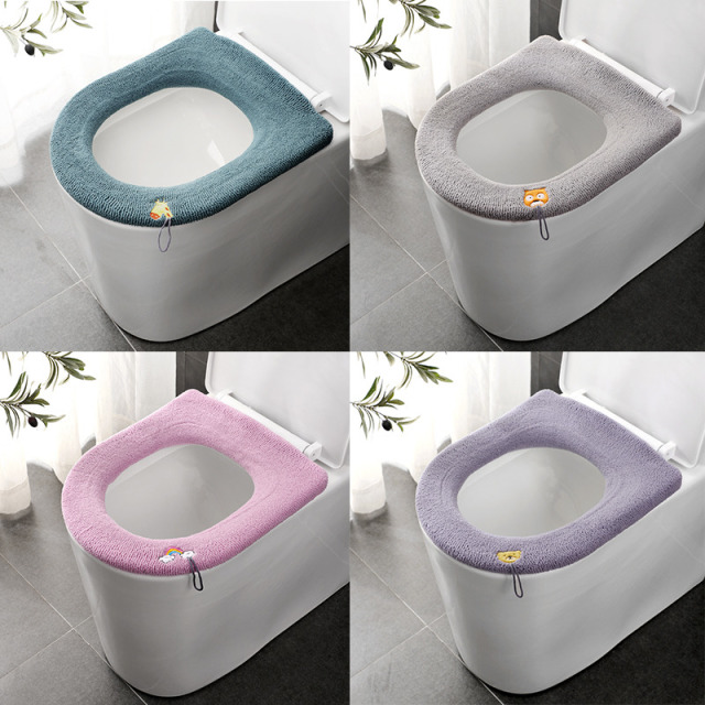 8253616.【1/3个装手提款】家用马桶坐垫四季通用马桶垫冬季加大坐便器垫子加厚带提手坐便套