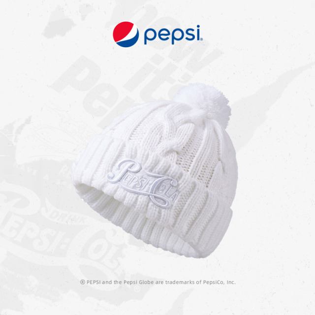 8291528.Pepsi百事 国际潮牌经典针织帽保暖刺绣男女时尚毛线百搭