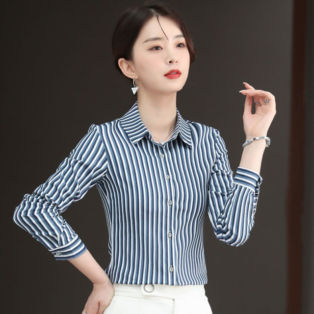 8311887.7-CHAOY春秋时髦女式优雅大气条纹衬衫【7-CHAOY女装1】