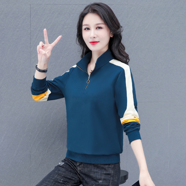 8322372.季婕春秋时髦气质女式休闲立领卫衣【季婕女装1】