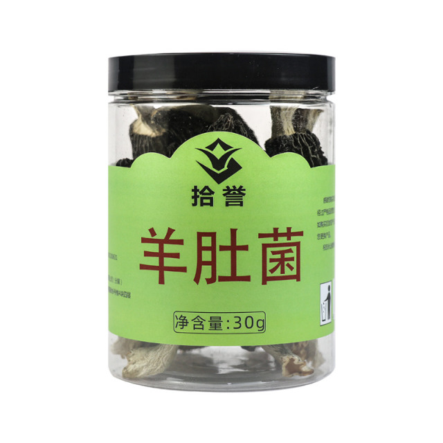 12705554.【手工挑选5-9cm】拾誉羊肚菌30g/罐 古田食用菌蘑菇干货特产 炒菜煲汤食材