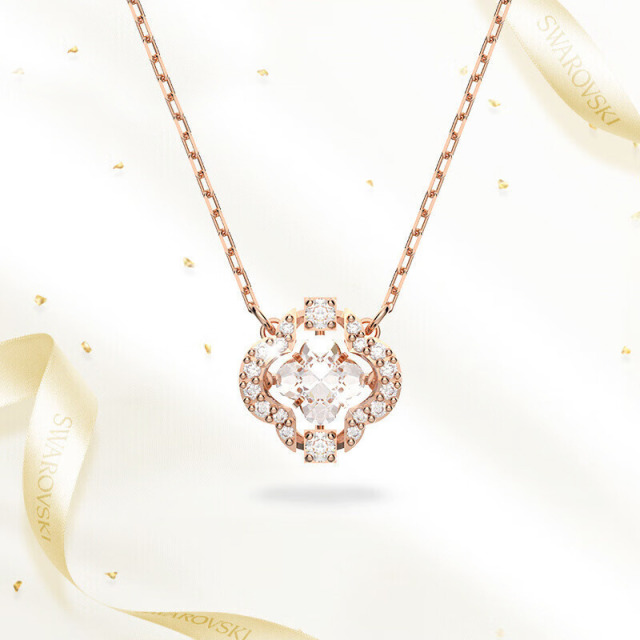 12669740.SWAROVSKI 施华洛世奇 幸运草可跳动项链 跳动的心 时尚饰品 生日礼物女 5642928