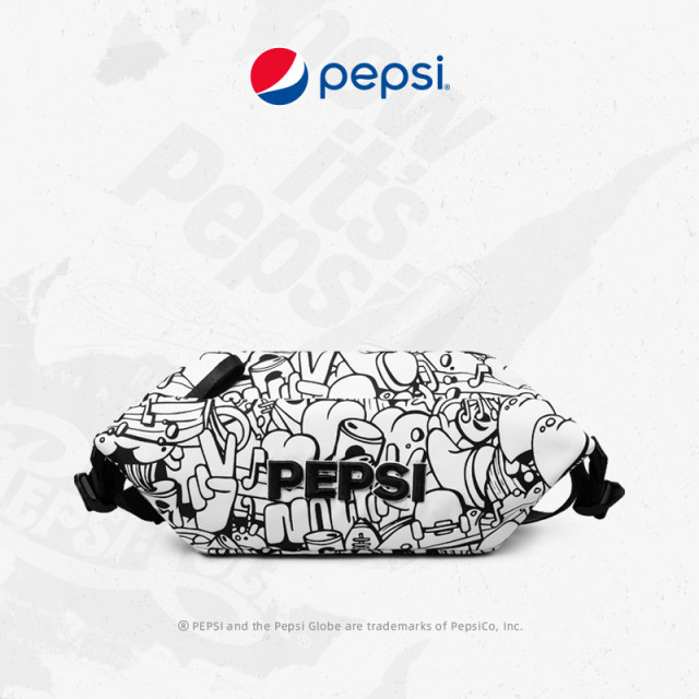 8398245.pepsi百事   国际潮牌时尚轻便舒适防泼水涂鸦运动胸包腰包