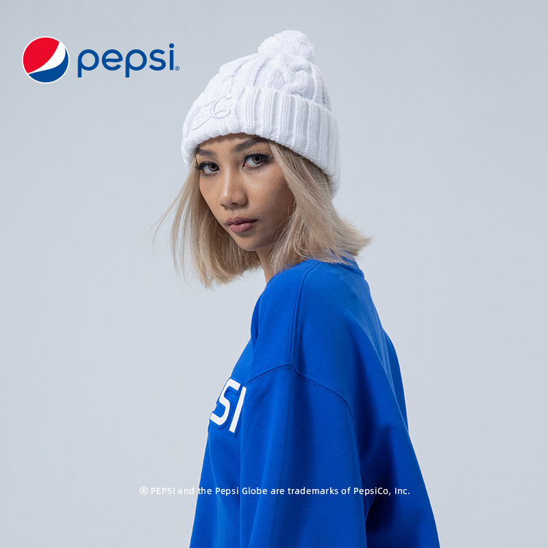 8291528.Pepsi百事 国际潮牌经典针织帽保暖刺绣男女时尚毛线百搭