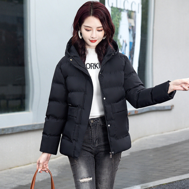 8478239.克里普 秋冬季女士棉衣休闲棉服女外套连帽百搭时尚女棉衣