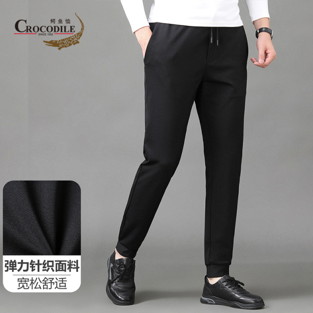 8475654.鳄鱼恤专柜系列秋冬新品针织弹力松紧腰小脚口运动版休闲裤男