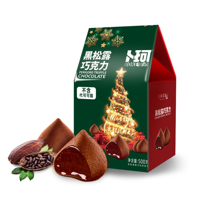 12674942.卜珂黑松露巧克力500g礼盒装圣诞送礼分享一斤装(可可脂)