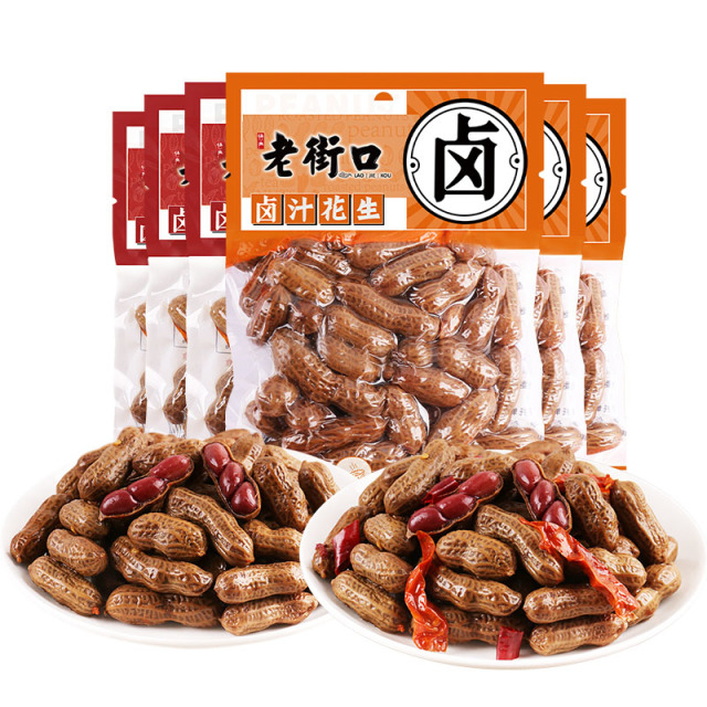 12687763.老街口-五香味/香辣味卤汁花生250gx6袋