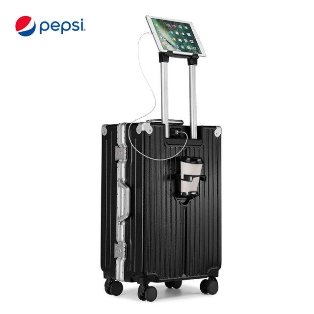 8518307.【出游推荐】Pepsi 百事 商务学生铝框多功能大容量26寸行李箱可充电24寸密码拉杆箱20寸登机旅行箱(升级款)