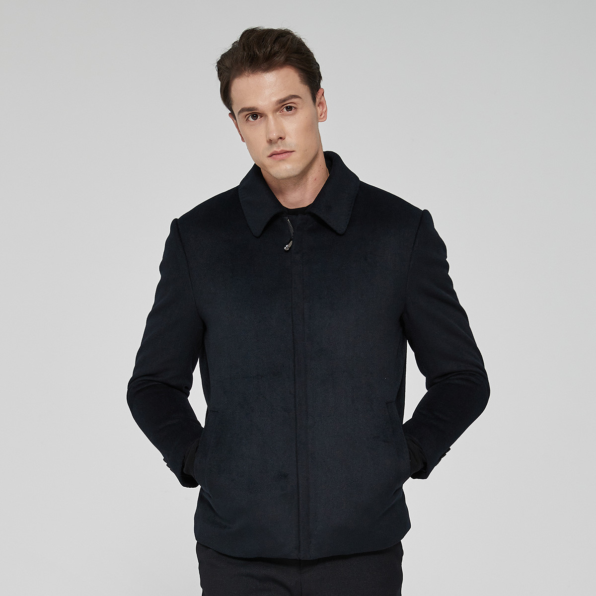 8529076.Nautica Tailored冬季羊毛尼男士夹克男式商务正装拉链外套