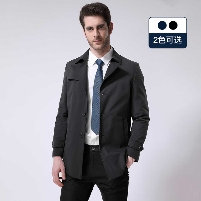 8532518.Nautica Tailored秋季男式防风保暖单排扣外套商务风衣