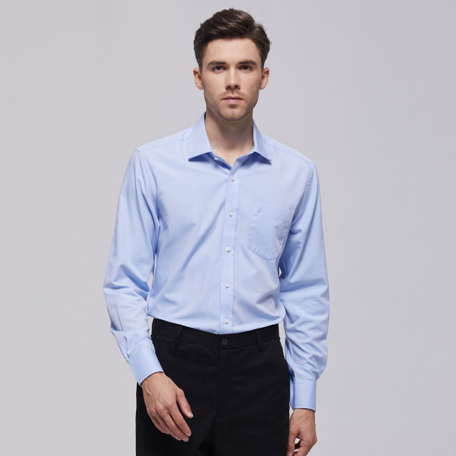 8531577.Nautica Tailored衬衫男秋季长袖翻领商务正装衬衣