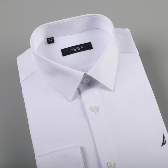8530655.Nautica Tailored纯色衬衣男式正装长袖衬衫