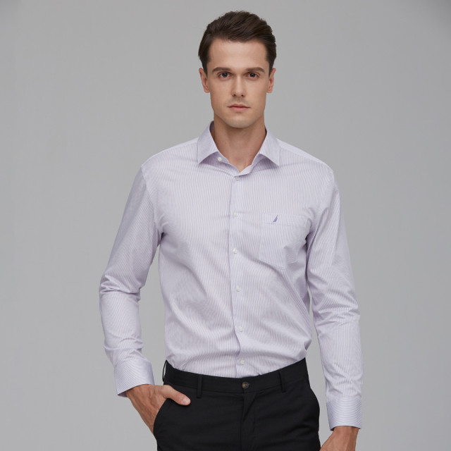 8535076.Nautica Tailored男式长袖衬衣男士商务正装衬衫