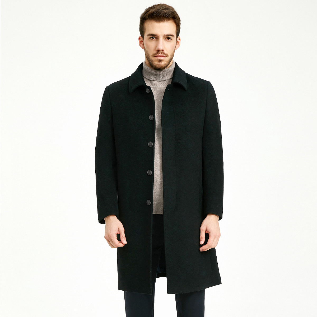 8534589.Nautica Tailored《100%绵羊毛》秋冬保暖大衣中长款男士外套
