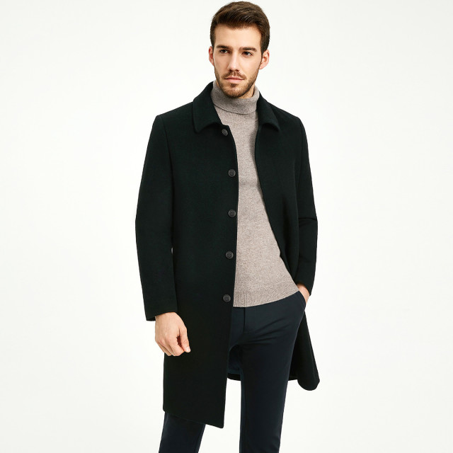 8534589.Nautica Tailored《100%绵羊毛》秋冬保暖大衣中长款男士外套