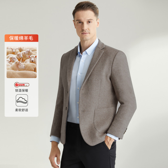 8553390.Nautica Tailored【含绵羊毛】冬季男士西服保暖防寒商务正装外套