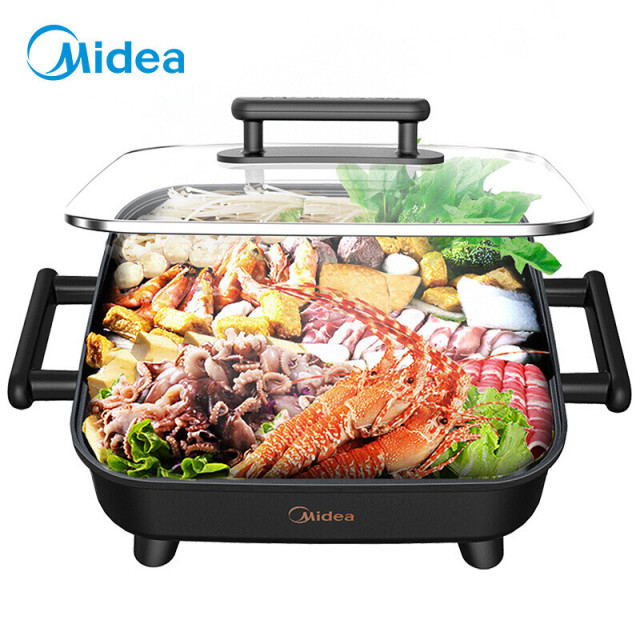 8028899.美的（Midea）  6L大容量多用途锅电火锅电煮锅电热锅电炒锅 可煎烤【特价】