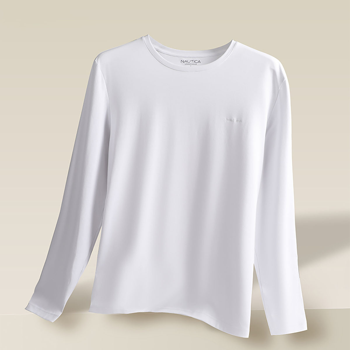8594798.Nautica Underwear男士秋家居服纯色长袖圆领内穿汗衫内衣
