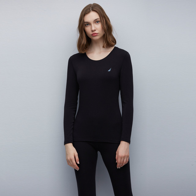 8599455.Nautica Intimates女士保暖内衣套装圆领亲肤舒适