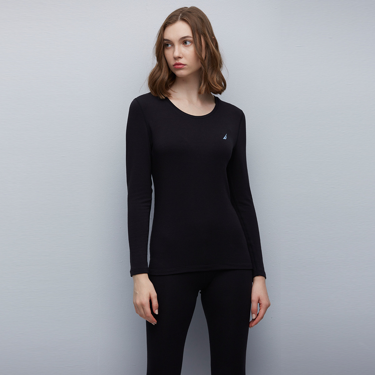 8599455.Nautica Intimates女士保暖内衣套装圆领亲肤舒适