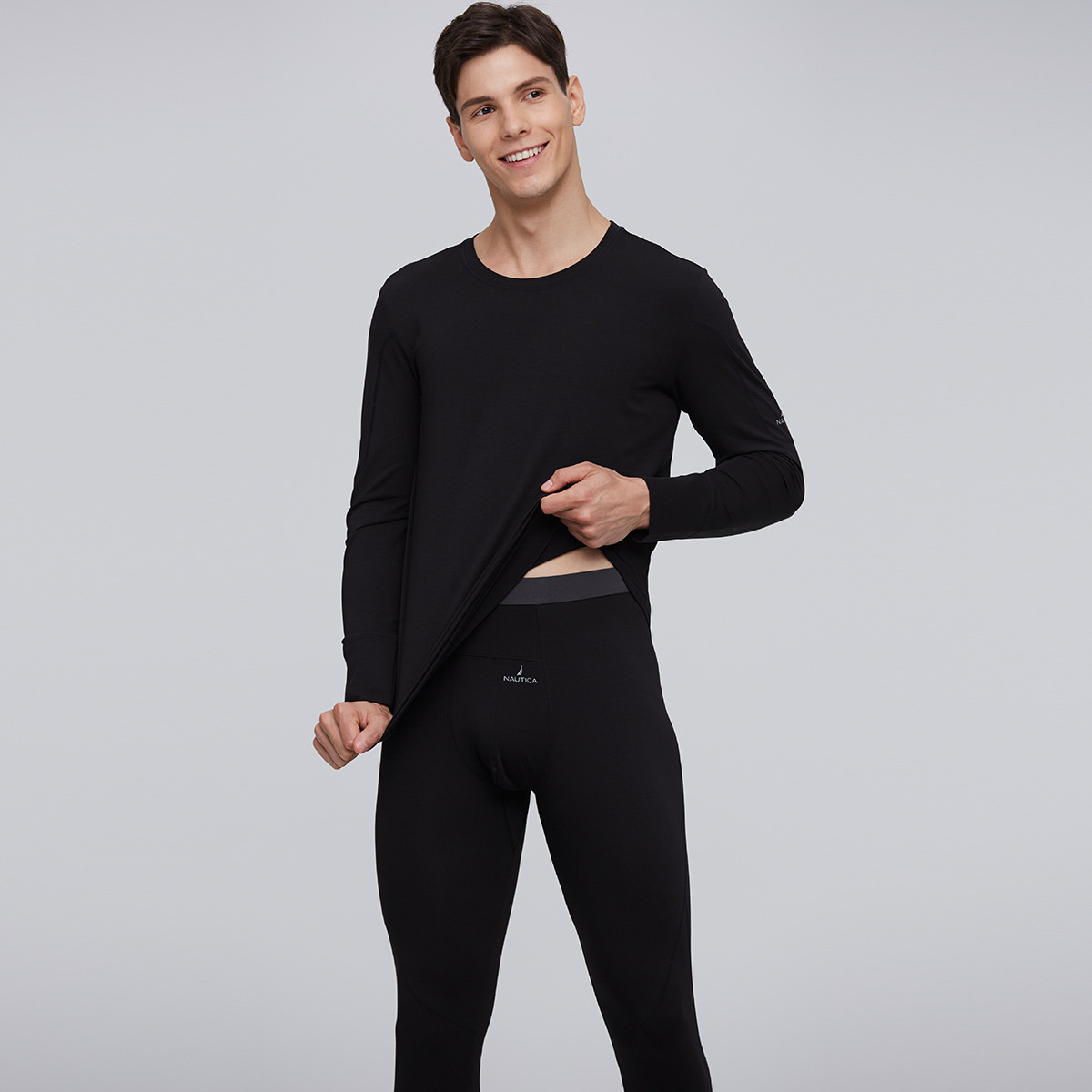 8598911.Nautica Underwear男士圆领保暖套装秋衣秋裤弹力透气亲肤内衣