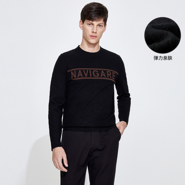 8606688.意大利小帆船 22秋冬新品保暖舒适耐磨抗皱男士圆领毛衣