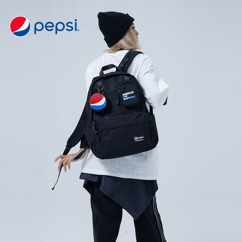 8641336.【出游推荐】Pepsi百事 大容量学生男女时尚百搭背包旅行包潮流学院风双肩包书包