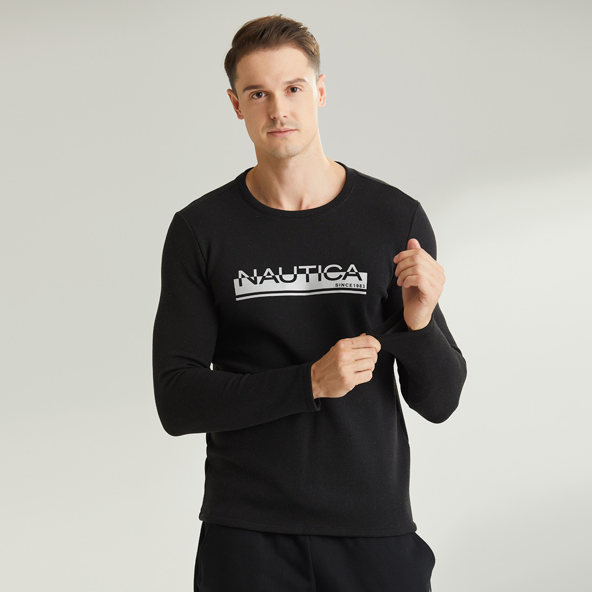 8641394.Nautica Underwear秋冬男士加绒加厚保暖家居上衣