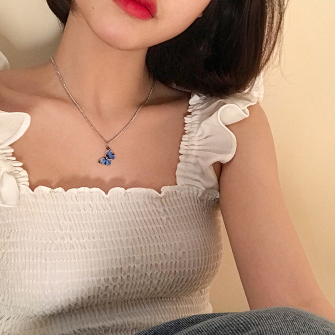 8689366.【超值爆款】气质项链网红ins风潮款吊坠时尚蝴蝶锁骨项链女